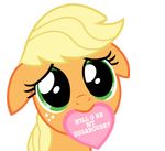  &lt;3 alpha_channel applejack_(mlp) blonde_hair cute english_text equine female feral freckles friendship_is_magic fur green_eyes hair holidays horse looking_at_viewer mammal mouth_hold my_little_pony plain_background pony solo stealth1546 text transparent_background valentine&#039;s_day valentine's_day vector 