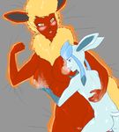  balls big_breasts blue_eyes blue_fur blush breasts eeveelution female flareon fur glace glaceon grope licking nintendo pok&#233;mon pok&eacute;mon pussy tongue video_games 