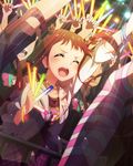  :d ^_^ artist_request bracelet brown_hair closed_eyes glowstick idolmaster idolmaster_million_live! jewelry matsuda_arisa necklace official_art open_mouth smile solo_focus twintails 