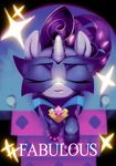  aruurara clothed clothing costume equine eyes_closed female friendship_is_magic fur hair horn horse mammal mask my_little_pony pony power_ponies_(mlp) purple_hair radiance_(mlp) rarity_(mlp) smile solo stairs unicorn white_fur 