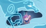  cave equine female friendship_is_magic ghost hair horn kumkrum looking_up mammal multi-colored_hair my_little_pony princess_cadance_(mlp) purple_eyes scarf spirit standing windigo_(mlp) winged_unicorn wings 