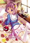  back bad_id bad_pixiv_id bed blush book cake cnm comic curtains cushion feet_out_of_frame floral_print flower food from_behind fruit garter_straps hairband komeiji_koishi komeiji_satori long_sleeves looking_at_viewer looking_back lying on_stomach pot purple_eyes purple_hair reading red_flower red_rose rose short_hair solo spoon strawberry sunlight thighhighs third_eye touhou white_legwear wide_sleeves yellow_flower yellow_rose 