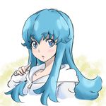  blue_eyes blue_hair eyelashes happinesscharge_precure! long_hair looking_at_viewer open_mouth portrait precure pullover shirayuki_hime simple_background sketch solo tsukikage_oyama white_background 