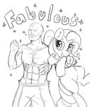  alex_louis_armstrong alex_louise_armstrong crossover cutie_mark duo equine facial_hair female friendship_is_magic fullmetal_alchemist horn horse human male mammal mewball monochrome mustache my_little_pony pony rarity_(mlp) topless unicorn 