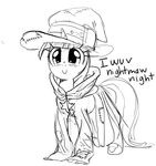 clothed clothing costume cute dialog disguise equine female friendship_is_magic hat horn horse mammal mewball monochrome my_little_pony pony solo text twilight_sparkle_(mlp) unicorn 