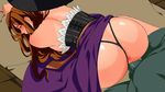  1girl all_fours anus ass back backboob bare_shoulders blush breasts brown_hair censored doggystyle dragon&#039;s_crown dragon's_crown dress dress_lift hat highres legs long_hair looking_back monster okaka penis sex sorceress_(dragon&#039;s_crown) sorceress_(dragon's_crown) thighs thong vaginal 