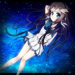  ayatan-kiri blue_eyes brown_hair dress long_hair mukaido_manaka nagi_no_asukara sailor_dress school_uniform serafuku 