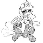  crown equine female friendship_is_magic horn horse mammal mewball monochrome my_little_pony plain_background pony princess_celestia_(mlp) royalty simple_background solo tiara white_background winged_unicorn wings 