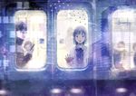  against_glass brown_hair cardigan from_outside glasses ground_vehicle hand_on_window highres looking_out_window md5_mismatch nakamura_hinata original short_hair train window 