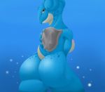  2018 anthro big_breasts blue_body breasts butt female hamili horn lapras looking_at_viewer mammal marine nintendo nipples nude pok&eacute;mon pok&eacute;mon_(species) pok&eacute;morph pose shell simple_background smile solo spots video_games wide_hips yellow_eyes 