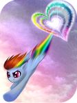  &lt;3 cloud equine female flying friendship_is_magic hair horse mammal multi-colored_hair my_little_pony outside pegasus pony purple_eyes rainbow rainbow_dash_(mlp) rainbow_hair rizcifra sky solo wings 