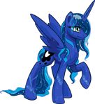  absurd_res alpha_channel blue_eyes blue_hair cutie_mark equine female feral friendship_is_magic hair hi_res horn horse long_hair mammal my_little_pony plain_background pony princess_luna_(mlp) sagegami smile solo transparent_background winged_unicorn wings 