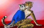  anthro blanket duo feline gay hug invalid_tag leopard male mammal nemadur snow_leopard tiger xanoxis 