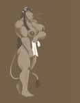  anthro areola breasts feline female lion mammal muscles muscular_female nude plain_background ritts rochelle_barnette solo towel whiskers 