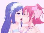  aida_mana blue_eyes blue_hair blush chocolate closed_eyes collar couple dokidoki!_precure french_kiss hair_ornament heart heart-shaped_pupils highres hishikawa_rikka holding_hands interlocked_fingers kiss leash long_hair multiple_girls open_mouth pink_hair precure saliva shared_food short_hair symbol-shaped_pupils tongue unpale upper_body yuri 