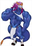 aurelion_sol_(lol) clothed clothing clothing_lift dragon footwear gold_(metal) gold_jewelry hair hi_res jewelry league_of_legends long_hair looking_at_viewer male muscular muscular_male mythological_creature mythological_scalie mythology riot_games scalie sharf shirt shirt_lift shoes socks solo solo_focus star_dragon tail tencent topwear underwear white_clothing white_footwear white_socks white_underwear