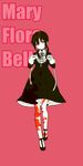  asahina_hiyori black_hair blood blood_stain bookcage dress kagerou_project kneehighs long_hair orange_eyes rope solo twintails white_legwear 