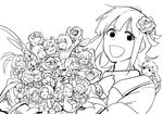  akizuki_ritsuko amami_haruka bad_id bad_twitter_id closed_eyes futami_ami futami_mami ganaha_hibiki greyscale hagiwara_yukiho hoshii_miki idolmaster idolmaster_(classic) kikuchi_makoto kisaragi_chihaya long_hair looking_at_viewer minase_iori minigirl miura_azusa monochrome multiple_girls open_mouth otonashi_kotori shijou_takane short_hair smile takatsuki_yayoi 