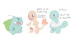  balls big_balls blue_eyes blush bottomless bulbasaur charmander embarrased embarrassed english_text invalid_tag male nintendo penis plain_background pok&#233;mon pok&eacute;mon red_eyes small_penis squirtle text video_games white_background 
