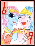  aloe_(mlp) card cardstock equine eyes_closed female friendship_is_magic hair horse lotus_(mlp) mammal my_little_pony nine playing_card smile spa_ponies_(mlp) the1king 