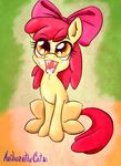  absurd_res amber_eyes anibaruthecat apple_bloom_(mlp) bow cub cum cum_on_face cum_on_tongue equine eyes_closed female feral friendship_is_magic fur hair hi_res horse mammal my_little_pony open_mouth pony red_hair solo tongue yellow_fur young 