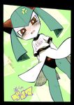  1girl anger_vein angry artist_request blush bofmusic green_hair gym_uniform kirlia pokemon solo 