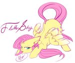  alpha_channel ass_up blush cutie_mark english_text equine female feral fluttershy_(mlp) friendship_is_magic fur hair horse long_hair looking_at_viewer mammal my_little_pony open_mouth pegasus pink_hair plain_background pony seductive solo swiftyuki text tongue transparent_background wings yellow_fur 