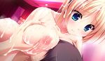  1girl amagasa_yomogi atelier_kaguya blonde_hair blue_eyes blush breasts collarbone cum game_cg nude sex short_hair tamahaji!_-tamatama_hajikeru_imouto-tachi thighs 