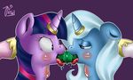  absurd_res blue_fur blush deep_throat dildo double_dildo equine eye_contact fellatio female feral friendship_is_magic fur hair half-closed_eyes hi_res horn horse lesbian mammal my_little_pony neck_bulge oral oral_sex plain_background pony princess_cadance_(mlp) princess_celestia_(mlp) purple_background purple_eyes purple_fur purple_hair saliva sex sex_toy stingray970 tongue trixie_(mlp) twilight_sparkle_(mlp) unicorn 