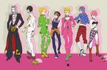  6+boys bruno_buccellati chocolate_sable coco_jumbo giorno_giovanna guido_mista jojo_no_kimyou_na_bouken leone_abbacchio long_hair multiple_boys narancia_ghirga pannacotta_fugo trish_una turtle vento_aureo 