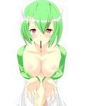  1girl blush breasts gardevoir green_hair personification pockey pocky pokemon solo 