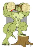  angela_iguana anthro axe big_breasts breasts claws female green_skin iguana lifting lizard logs metal mouth_hold muscles muscular_female nipples nude purple_eyes pussy reptile scalie solo spines toe_claws tools tree tree_stump trunk weapon wood zp92 