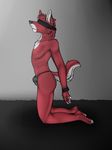  bdsm blindfold bondage bound bulge canine conjures g-string gay harfang_wulfrick kneeling male mammal pose red_wolf solo thong topless underwear wolf 