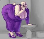 2_horns 5_toes anthro bent_over big_breasts boss_monster_(undertale) bovid breasts caprine cellphone cleavage clothed clothing curvy_figure dress electronics fangs feet female floppy_ears footwear grey_background hi_res high_heels horn huge_breasts huge_thighs jewelry leaning_on_table looking_aside lop_ears mammal mature_anthro mature_female necklace overweight overweight_anthro overweight_female phone purple_clothing purple_dress purple_footwear purple_high_heels s_miles_art scut_tail shoes short_horn short_tail simple_background small_horn solo tail teeth thick_thighs tight_clothing toes toriel undertale_(series) voluptuous voluptuous_anthro voluptuous_female white_body