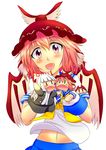  absurdres alternate_costume animal_ears fujiwara_no_mokou hand_puppet hat highres mystia_lorelei puppet school_uniform short_hair solo tokyo_yamane touhou wings 