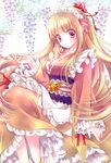  absurdres flower frills headdress highres long_sleeves miyu_(tenshi_no_tsubasa) original solo wisteria 