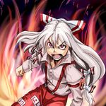  angry bad_id bad_pixiv_id fire fujiwara_no_mokou solo tat_(artist) touhou white_hair 