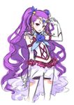  bike_shorts blue_flower blue_rose earrings elbow_gloves flower gloves hair_ribbon jewelry kuroboshi_kouhaku long_hair magical_girl milk_(yes!_precure_5) milky_rose mimino_kurumi precure purple_eyes purple_hair purple_shorts ribbon rose shorts sketch solo twintails two_side_up yes!_precure_5 yes!_precure_5_gogo! 