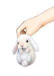  animal_focus black_eyes bunny full_body hands holding holding_animal lilac_(p-f_easy) looking_at_viewer md5_mismatch original out_of_frame simple_background whiskers white_background 