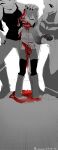  3others amputee black_shirt bleeding blood blood_drip blood_on_clothes blood_on_face blood_on_ground blood_on_hands boots brain closed_eyes commentary_request deep_wound disembowelment dismemberment drop_shadow exposed_bone exposed_brain exposed_muscle frisk_(undertale) grey_boots grey_pants grey_robe grey_sweater greyscale grin guro hand_on_another's_head hand_on_own_hip highres holding_hands indoors injury intestines monochrome multiple_others murder mutilation navel_peek outside_border pants partially_colored pool_of_blood robe shirt skull sleeveless sleeveless_shirt smile spot_color striped_clothes striped_sweater suno_(imydream) sweater toriel torn_clothes torn_sweater undertale undyne utdr_(toby_fox) 