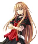  blonde_hair crossed_arms long_hair ookami-san ookami_ryouko pengnangehao solo very_long_hair yellow_eyes 