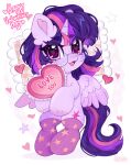 absurd_res clothing equid equine eyewear female feral friendship_is_magic glasses hasbro heart_eyes heart_symbol hi_res holidays horn inner_ear_fluff legwear mammal my_little_pony mythological_creature mythological_equine mythology smile solo stockings tuft twilight_sparkle_(mlp) valentine's_day valentine's_day_card winged_unicorn wings wizzie
