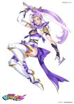  1girl alternate_costume armor artist_name asymmetrical_gloves bishoujo_senshi_sailor_moon bishoujo_senshi_sailor_moon_s blue_eyes boots bow butterfly_earrings commentary_request demon_days_(marvel) earrings elbow_gloves email_address full_body gloves gold_bow gold_trim hair_bow holding holding_sword holding_weapon jewelry katana leotard looking_at_viewer magical_girl marvel marvel_rivals multicolored_bow parody pauldrons ponytail psylocke psylocke_(sai) purple_bow purple_hair purple_ribbon purple_trim ribbon sailor_collar shoulder_armor solo sword thigh_boots title_parody vvv_rendez weapon white_background white_boots white_leotard x-men 