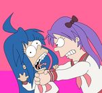  crossover hiiragi_kagami izumi_konata lucky_star mole mole_under_eye multiple_girls parody the_simpsons 