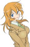  artist_request blue_eyes charlotte_e_yeager military military_uniform orange_hair solo strike_witches uniform world_witches_series 