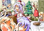  ahoge alice_margatroid bad_id bad_pixiv_id bakenekomata blonde_hair book christmas christmas_tree drink long_hair luize mai_(touhou) multiple_girls mystic_square oekaki purple_eyes reading red_eyes sara_(touhou) sariel shinki touhou touhou_(pc-98) yuki_(touhou) yumeko 