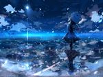  blue bonnet different_reflection maribel_hearn moon multiple_girls night parasol reflection ripples shino_(eefy) touhou umbrella yakumo_yukari 