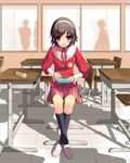  bad_id bad_pixiv_id bandaid blush handheld_game_console kami_nomi_zo_shiru_sekai nintendo_ds playing_games sarekoube school_uniform short_hair skirt solo takahara_ayumi video_game 