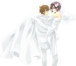  bad_id bad_pixiv_id black_hair bride brown_hair code_geass crossdressing dress formal green_eyes husband_and_husband konno_seara kururugi_suzaku lelouch_lamperouge male_focus multiple_boys purple_eyes wedding_dress yaoi 