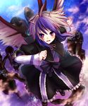  bad_id bad_pixiv_id dress eho_(icbm) head_wings horns multicolored_hair purple_eyes ribbon single_head_wing solo tokiko_(touhou) touhou wings 